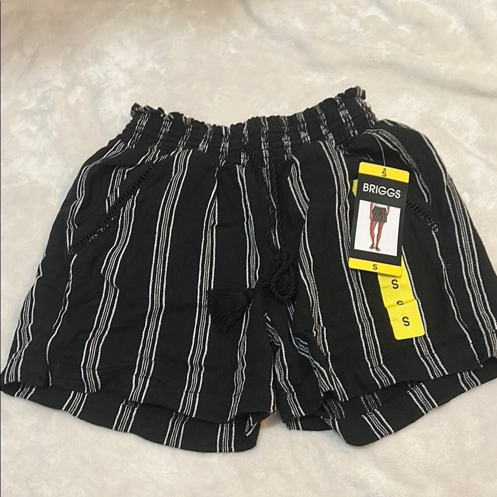 Briggs Black and White Striped Shorts